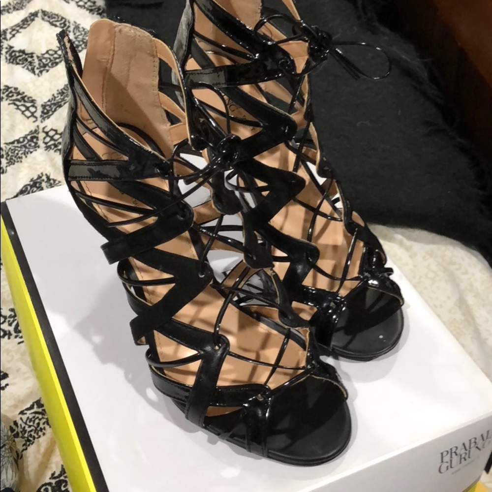 Prabal Gurung for Target black patent laceup heel